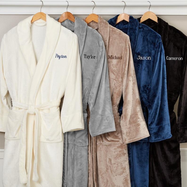 Just For Him Embroidered Luxury Fleece Robe, Gifts for Him, Father's Day Gifts, Personalized Robe, Valentines Day Gift, Christmas Gifts for Him, Husband Gift, Boyfriend Gift