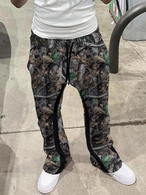 Men's Creative Print Pants, Fashion Loose Casual Comfy Trousers for Spring & Fall, Men's Bottoms for Daily Outdoor Wear