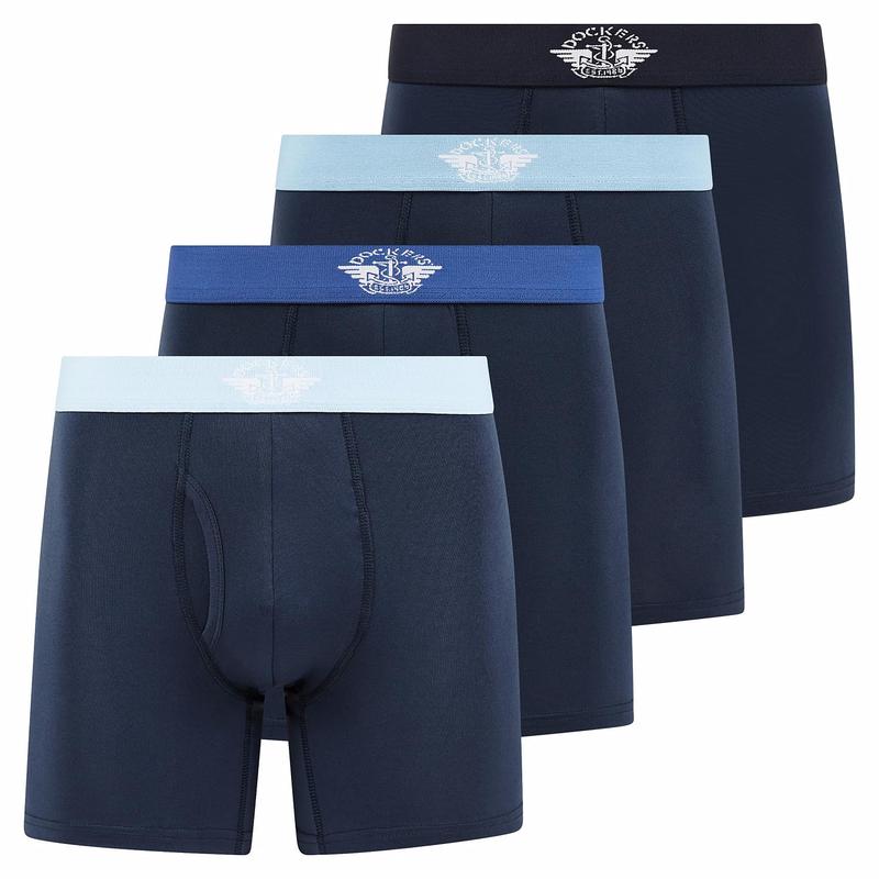 DOCKERS Mens Boxer Briefs Microfiber Men’s Boxers Underwear for Men Pack of 4