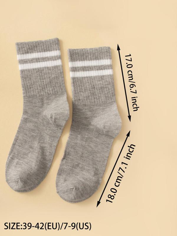 Men's Striped Print Crew Socks, Casual Comfortable Breathable Socks for Daily Wear, Socks for Men, Mid-calf Socks for All Seasons