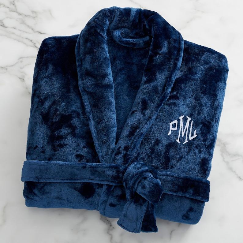 Just For Him Embroidered Luxury Fleece Robe, Gifts for Him, Father's Day Gifts, Personalized Robe, Valentines Day Gift, Christmas Gifts for Him, Husband Gift, Boyfriend Gift