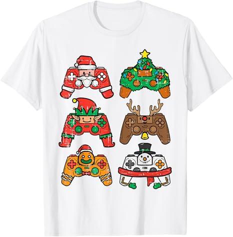 Christmas Gamer Controller Shirts Xmas Gaming Pajama For Men Boys  Teens Funny Santa Reindeer Snowman Elf Christmas Tree Game Controllers Shirts