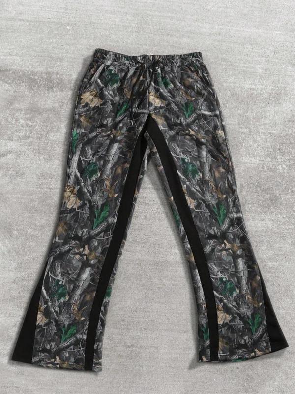 Men's Creative Print Pants, Fashion Loose Casual Comfy Trousers for Spring & Fall, Men's Bottoms for Daily Outdoor Wear