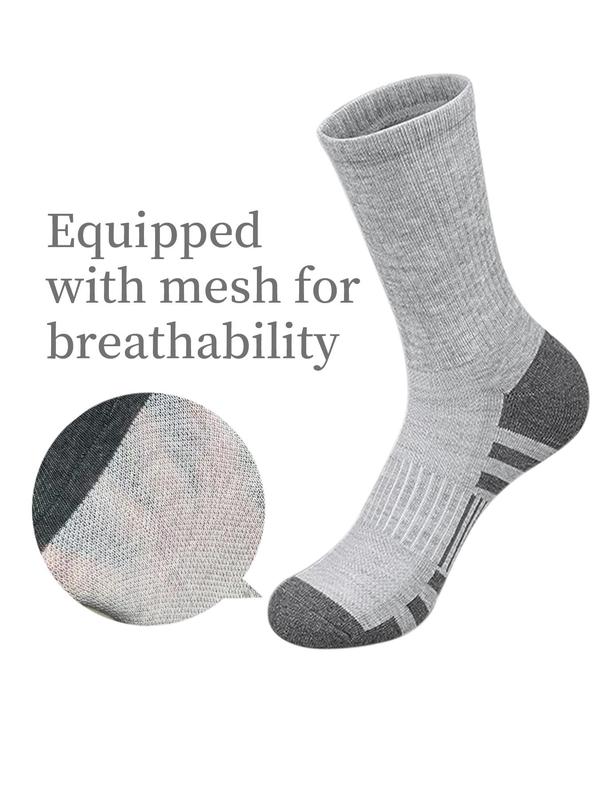 Men's Colorblock Crew Socks, Casual Breathable Comfortable Soft Mid-calf Socks for Daily Wear, Menswear, Men's Socks for All Seasons