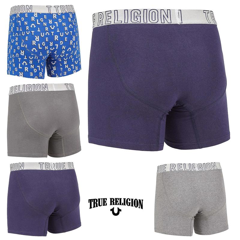 True Religion Cotton Stretch Mens Boxer Briefs, Mens Underwear Pack of 5