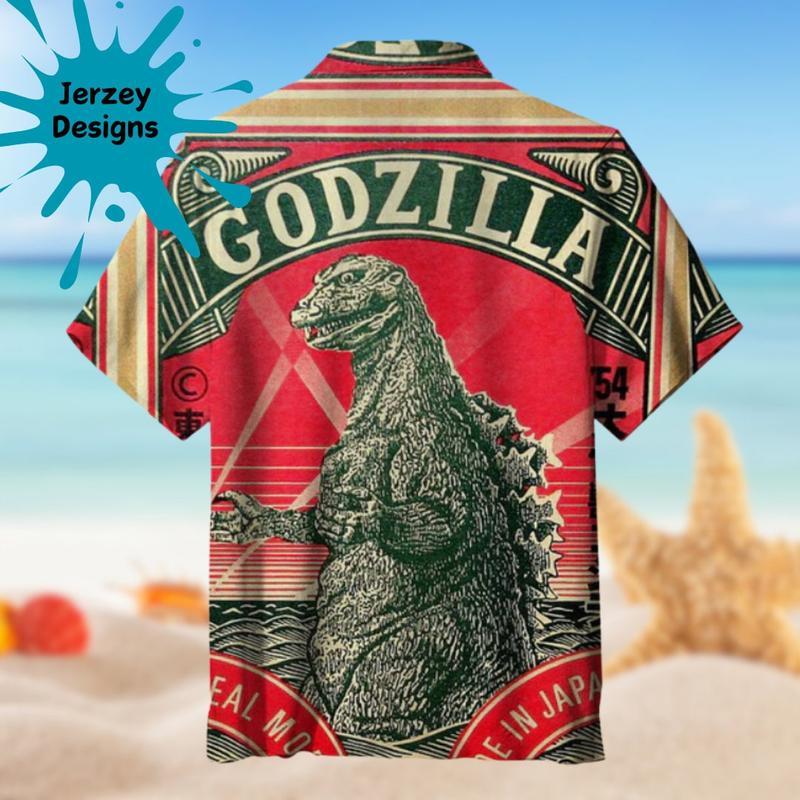 Godzilla Hawaiian Shirt Print Tropical Summer Beach Gift For Men  Youth  Dad  Boyfriend  Lover  Best Gift For Party Valentine  Birthday