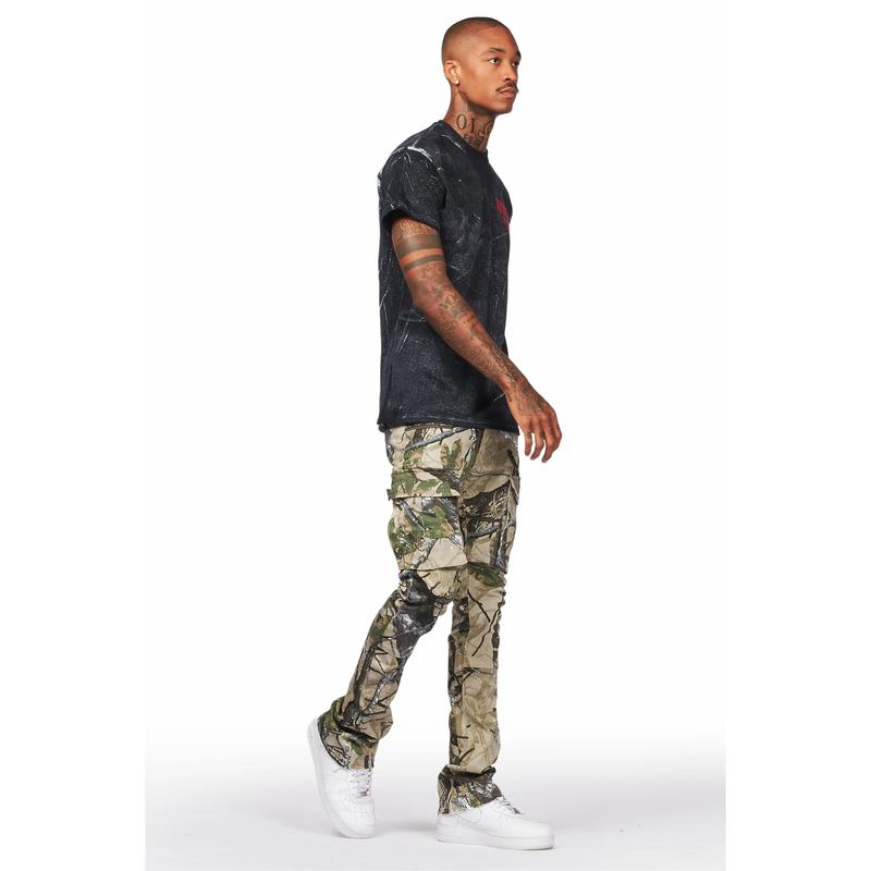 Merrik Tree Camo Stacked Flare Jean