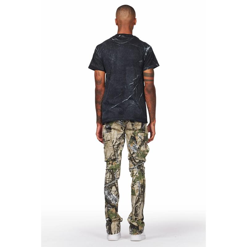 Merrik Tree Camo Stacked Flare Jean