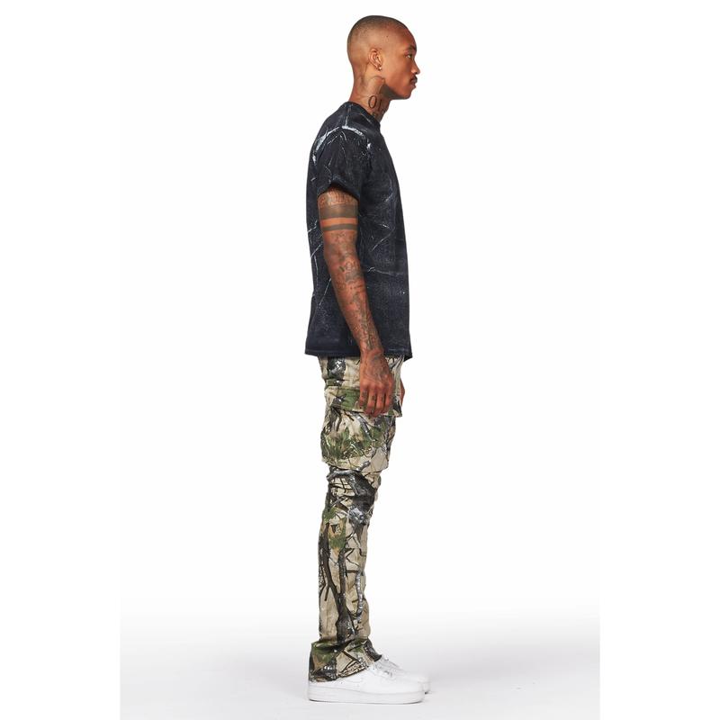 Merrik Tree Camo Stacked Flare Jean