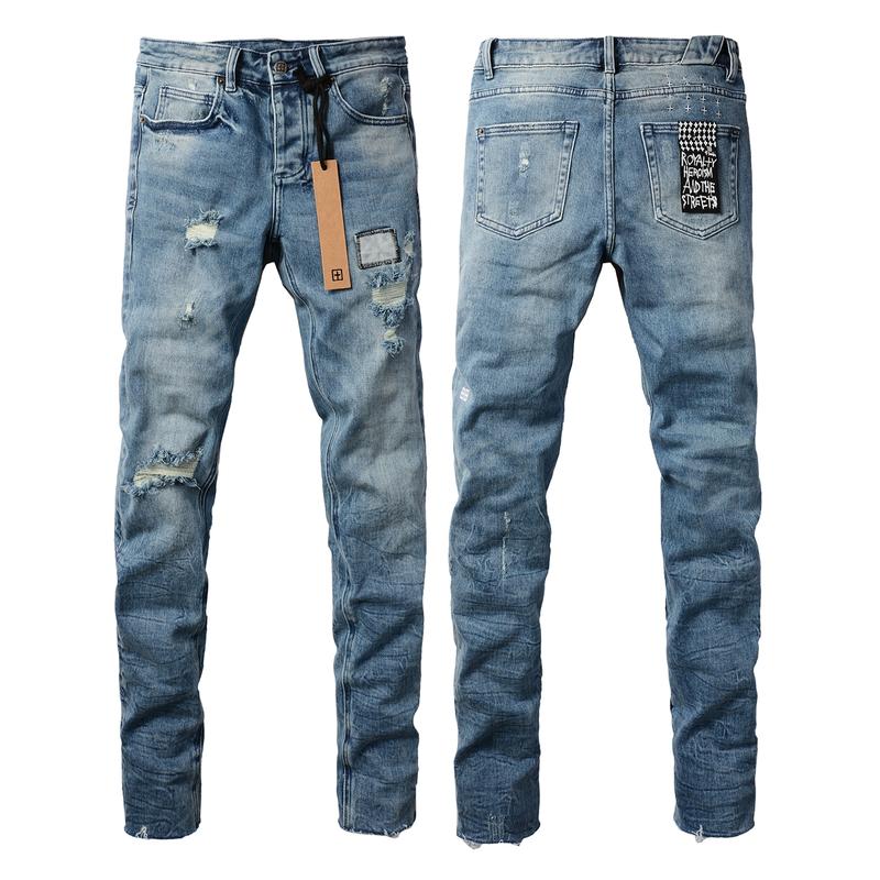 KSUBI-brand Men's Jeans Slim Fit Stretch Jeans Baggy Ripped Straight Skinny Denim Pants for Men Fashionable Biker Motocycle Holes Pants 2024