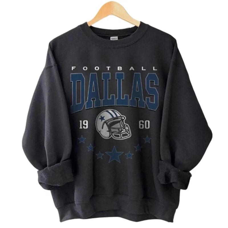 Dallas Football Shirt, 90s Vintage Dallas 1960 Football Sweatshirt, Cowboy T-Shirt, Dallas Sweatshirt, Cowboy Football Game Day Tshirt, Dallas Team Unisex Shirt Gift Football Fan Classic Collar Menswear Cotton Sweaters Tops