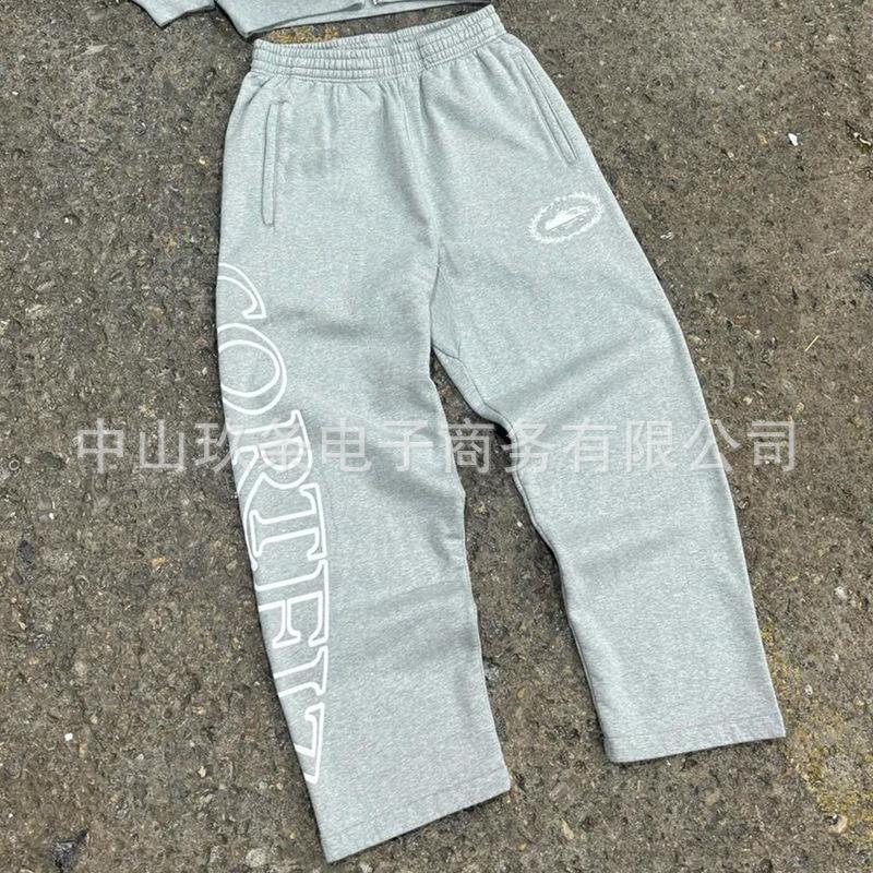 Fashion Casual Corteiz Devil Island New Street Hooded Sweater Zipper Coat Loose Sweatpants Suit Trendy All-Match Fashion All-Matching