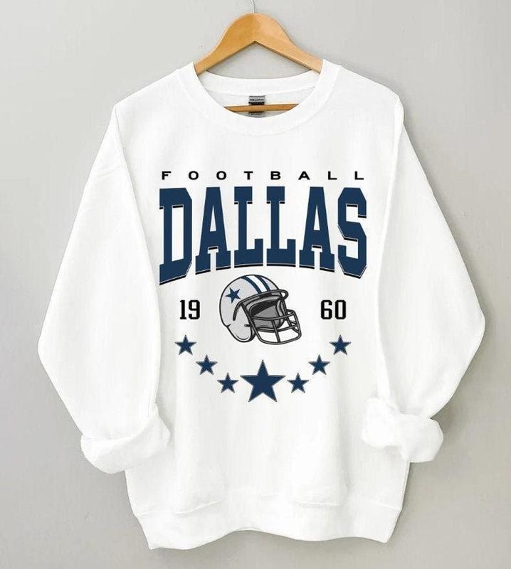 Dallas Football Shirt, 90s Vintage Dallas 1960 Football Sweatshirt, Cowboy T-Shirt, Dallas Sweatshirt, Cowboy Football Game Day Tshirt, Dallas Team Unisex Shirt Gift Football Fan Classic Collar Menswear Cotton Sweaters Tops