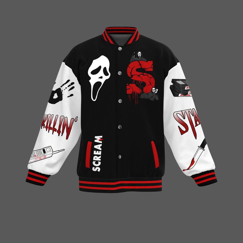 Scream Ghost Face Baseball Jacket Gift For Fan, Unisex Baseball Jersey Jacket