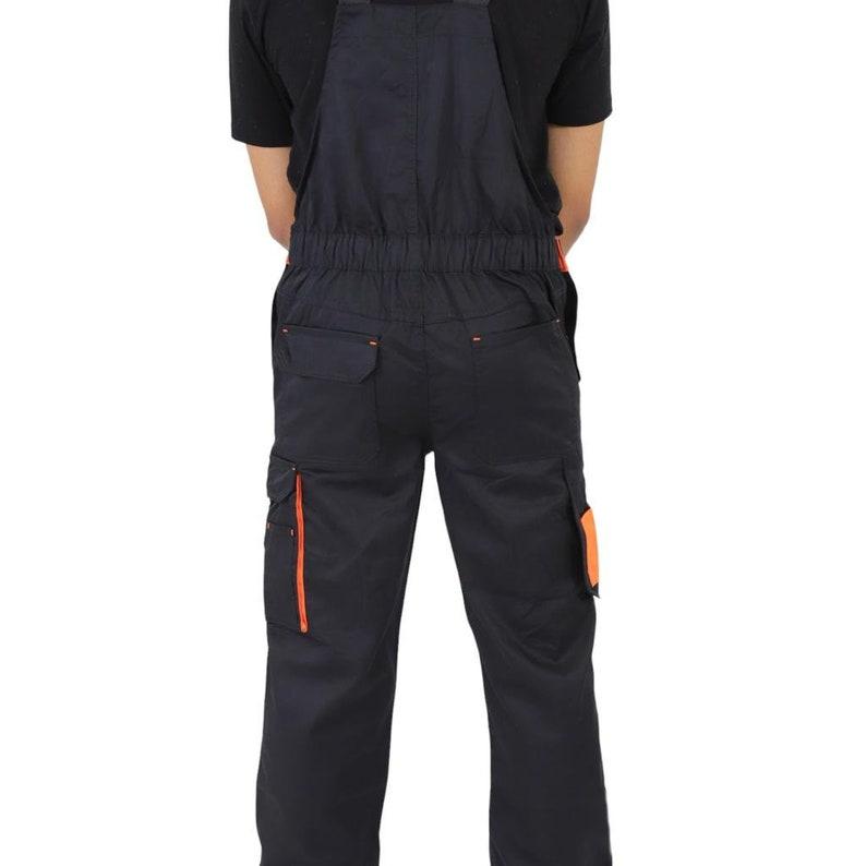 Bib and Brace Overalls Heavy Duty Work Trousers combat Cargo Dungarees Knee Pad Pockets