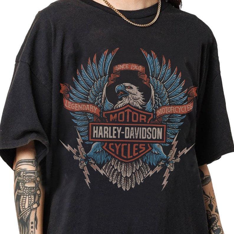 Limited Harley Davidson Electric Eagle Vintage, Unisex T-Shirt For Men, For Women