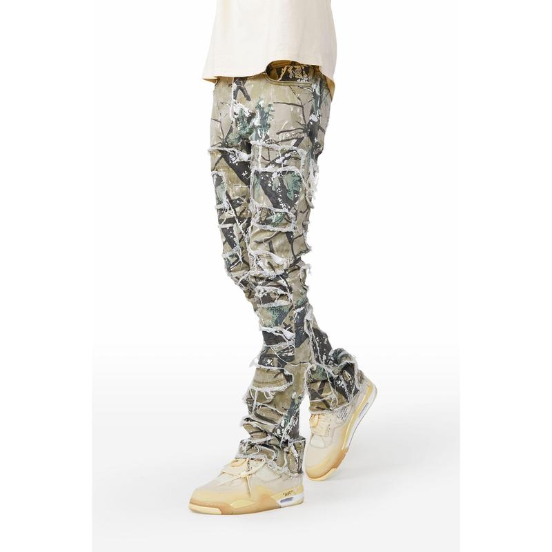 Shake Tree Camo Stacked Flare Jean