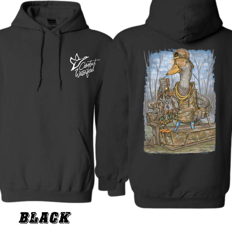 Contact Waterfowl Hoodie - Fun Camouflage Duck Hunter Design , Cozy Sand Color Pullover for Waterfowl Hunting Enthusiasts , Unisex Outdoor Apparel , Perfect for Hunting and Nature Adventures Underwear Menswear Tops