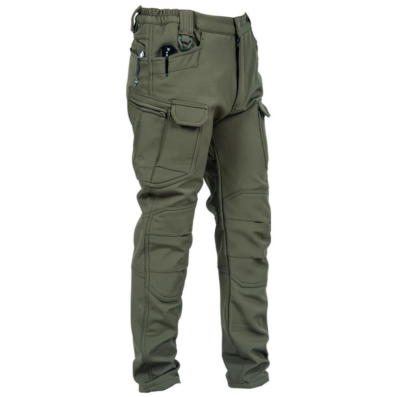 Outdoor Technical Trousers Men's Soft Shell Tactical Pants Fleece Warm Casual Working Pants Fleece-lined Thickened Climbing Pants