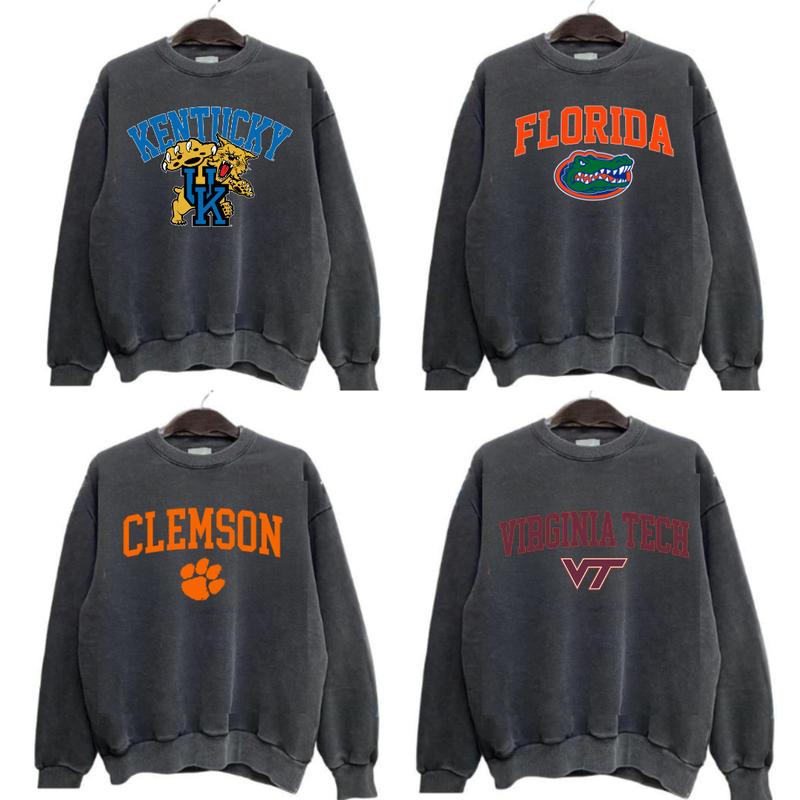 Vintage Sport Teams NCAA Collection Unisex Crewneck Sweatshirt, Graphic Team Collection Sweatshirt, Gift For NCAA Fans