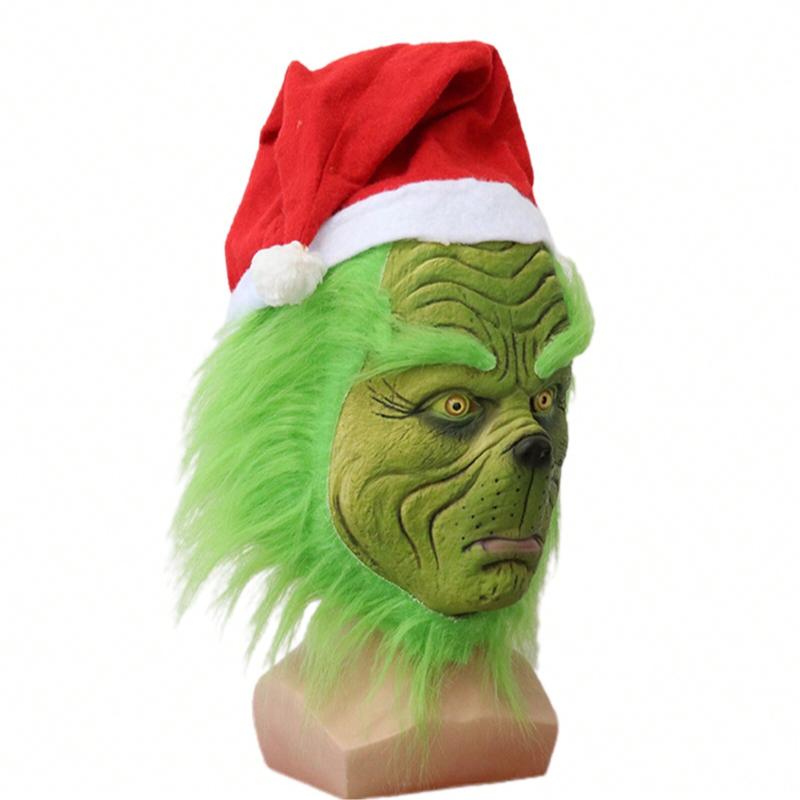 Christmas Santa Costume Halloween Green Monster Evil Costume For Women Men Santa Xmas Outfit Holiday Adult Cosplay