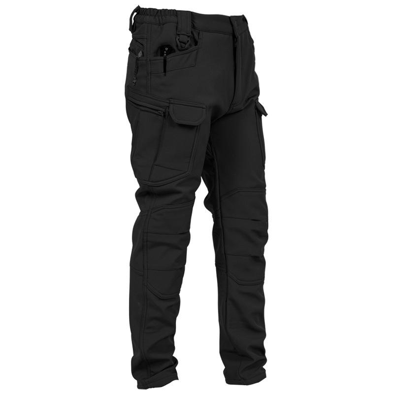 Outdoor Technical Trousers Men's Soft Shell Tactical Pants Fleece Warm Casual Working Pants Fleece-lined Thickened Climbing Pants