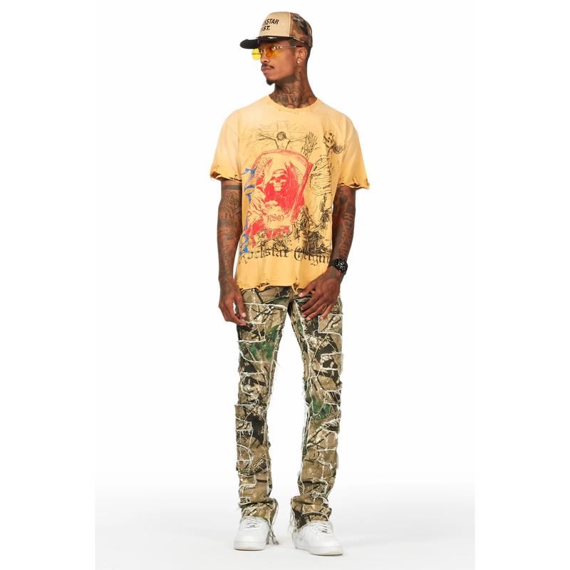 Shake Tree Camo Stacked Flare Jean