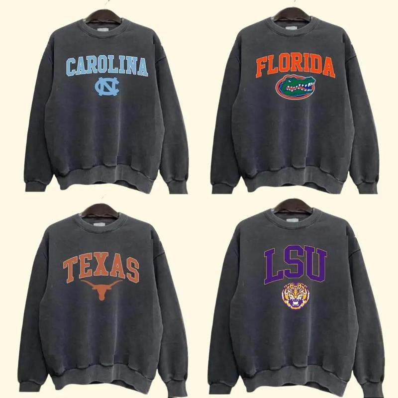 Vintage Sport Teams NCAA Collection Unisex Crewneck Sweatshirt, Graphic Team Collection Sweatshirt, Gift For NCAA Fans