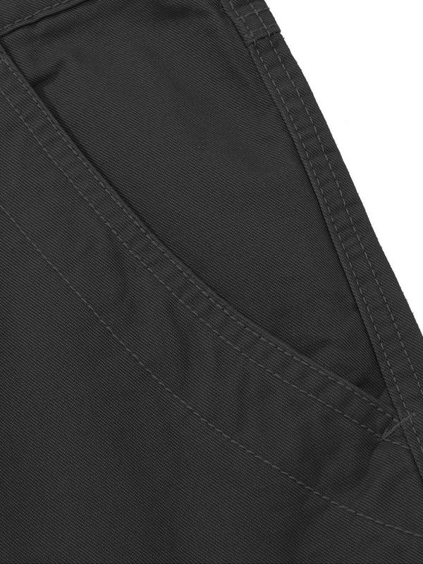 Men's Plain Pocket Button Fly Cargo Pants without Belt, Cargo Pants for Men, Casual Regular Fit Straight Leg Pants for Fall Winter, Menswear, Summer Outfits 2024 for Work, Mens Pants, Comfy Pants, Men's Clothing Trouser