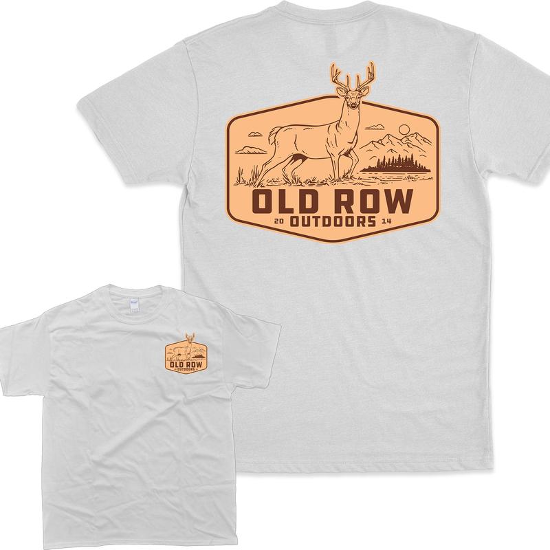 Old Row Outdoors Deer Front and Black Graphic T-shirt For Men For Women