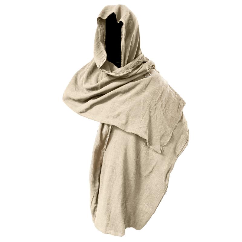 Men's Stylish Shawl Cape, Halloween Costume, Comfy Cowl Cloak for Men Cotton Menswear