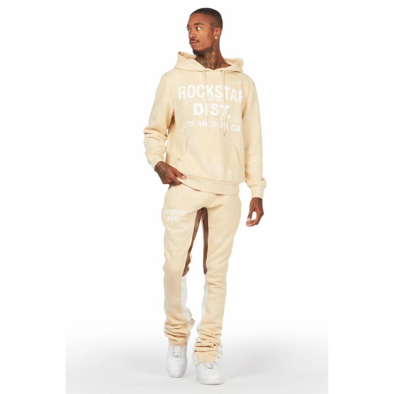 Nelly Beige Hoodie Super Stacked Flare Pant Set