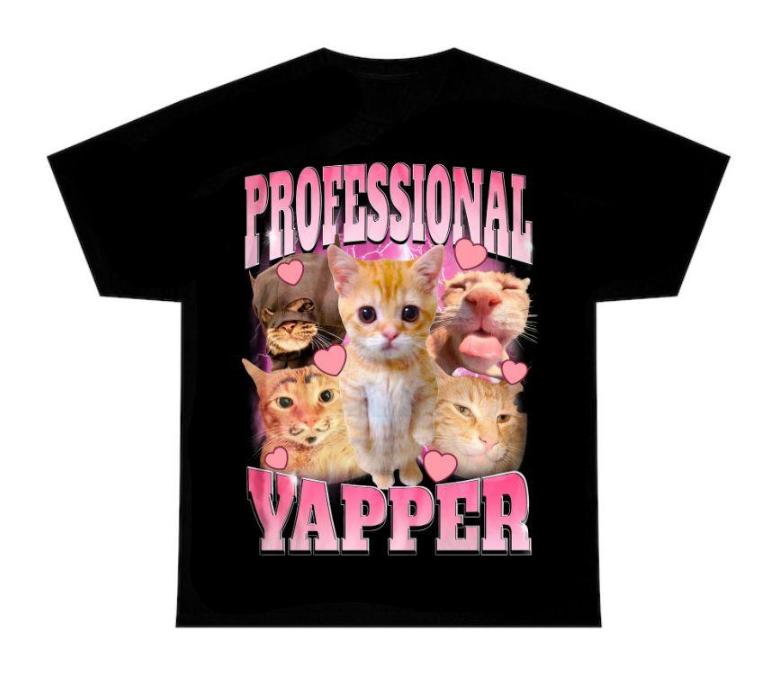 Professional Yapper Shirt, Funny cat tee, Cute graphic tees