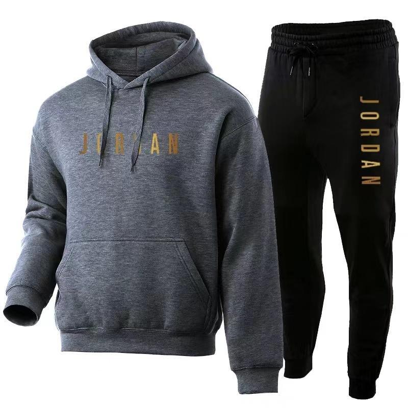 Fashion men's and women's casuahoodie suit autumn and winter plus fleece printcoathoodie sweatshirt