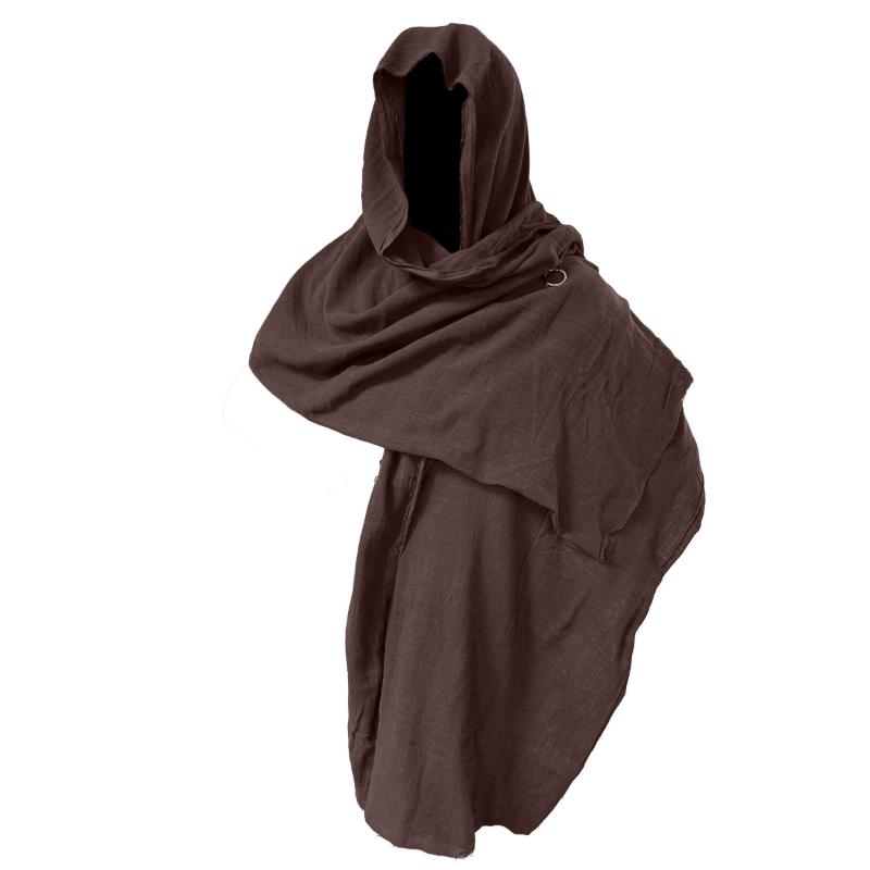 Men's Stylish Shawl Cape, Halloween Costume, Comfy Cowl Cloak for Men Cotton Menswear