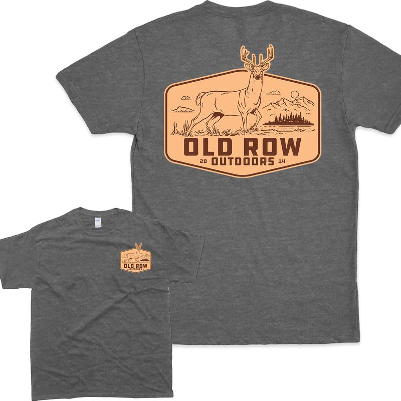 Old Row Outdoors Deer Front and Black Graphic T-shirt For Men For Women