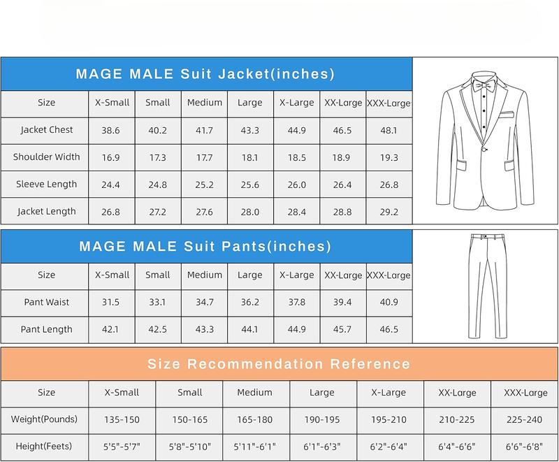 Men's 2 Piece Suit One Button Slim Fit Formal Wedding Prom Tuxedo Suits Blazer Pants with Bow Tie Set