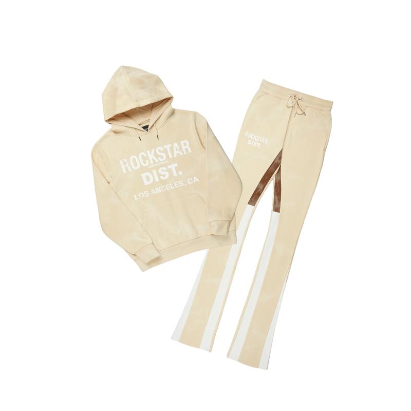 Nelly Beige Hoodie Super Stacked Flare Pant Set