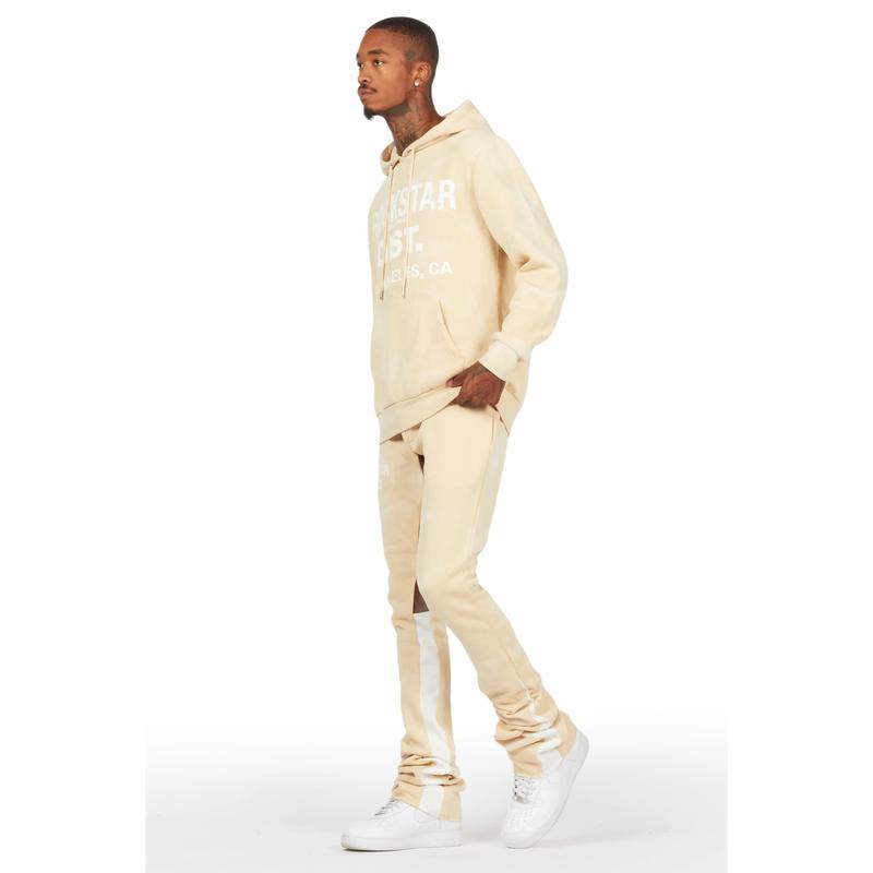 Nelly Beige Hoodie Super Stacked Flare Pant Set