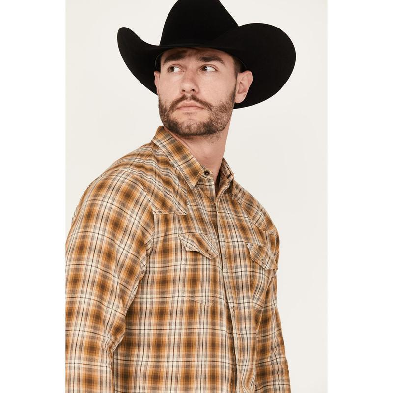 Blue Ranchwear Men's Tustin Plaid Print Long Sleeve Snap Work Shirt - Brfa23w56-Cml