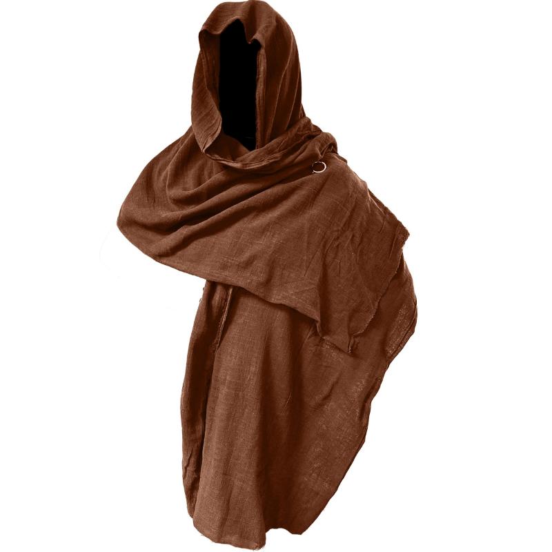 Men's Stylish Shawl Cape, Halloween Costume, Comfy Cowl Cloak for Men Cotton Menswear