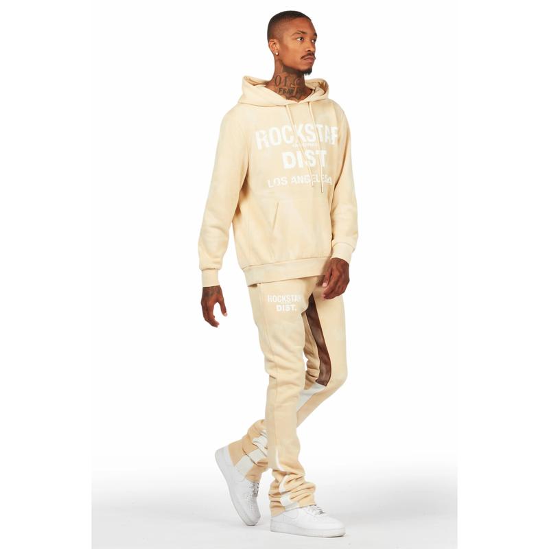 Nelly Beige Hoodie Super Stacked Flare Pant Set