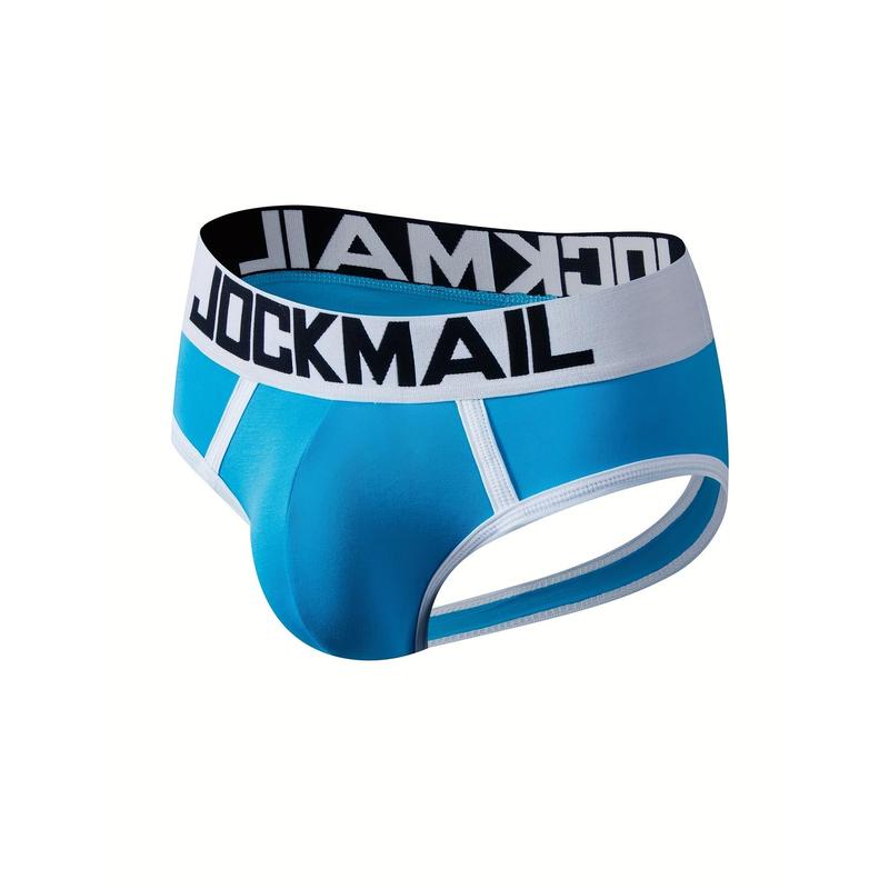 3 piecesJOCKMAIL Men's Sexy Low Waist Briefs, Butt Reveal Open Crotch Underwear