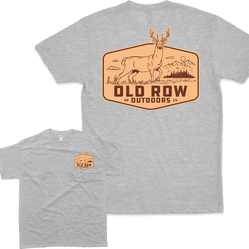 Old Row Outdoors Deer Front and Black Graphic T-shirt For Men For Women