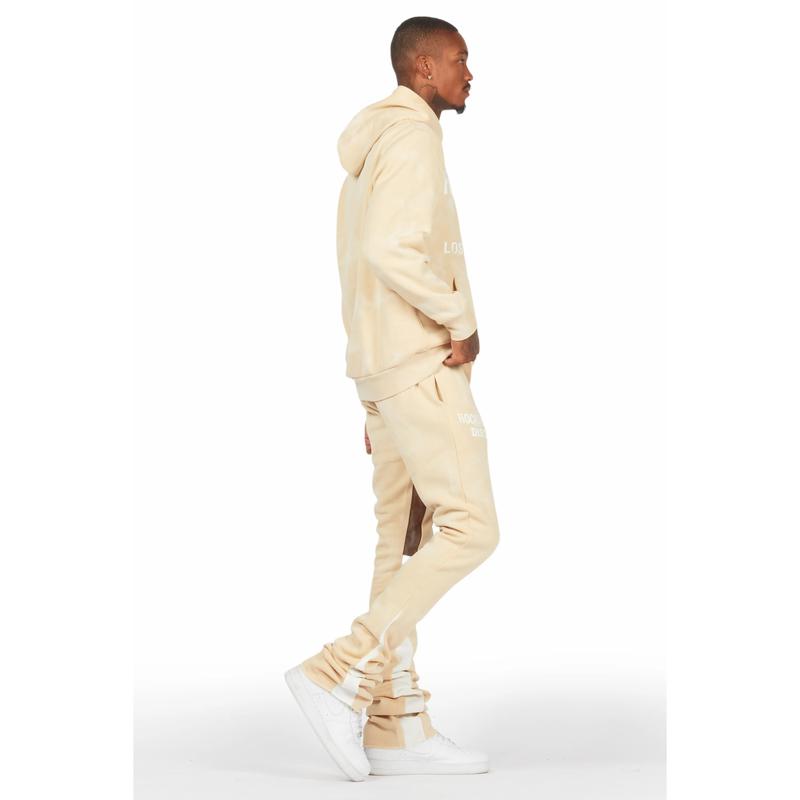 Nelly Beige Hoodie Super Stacked Flare Pant Set