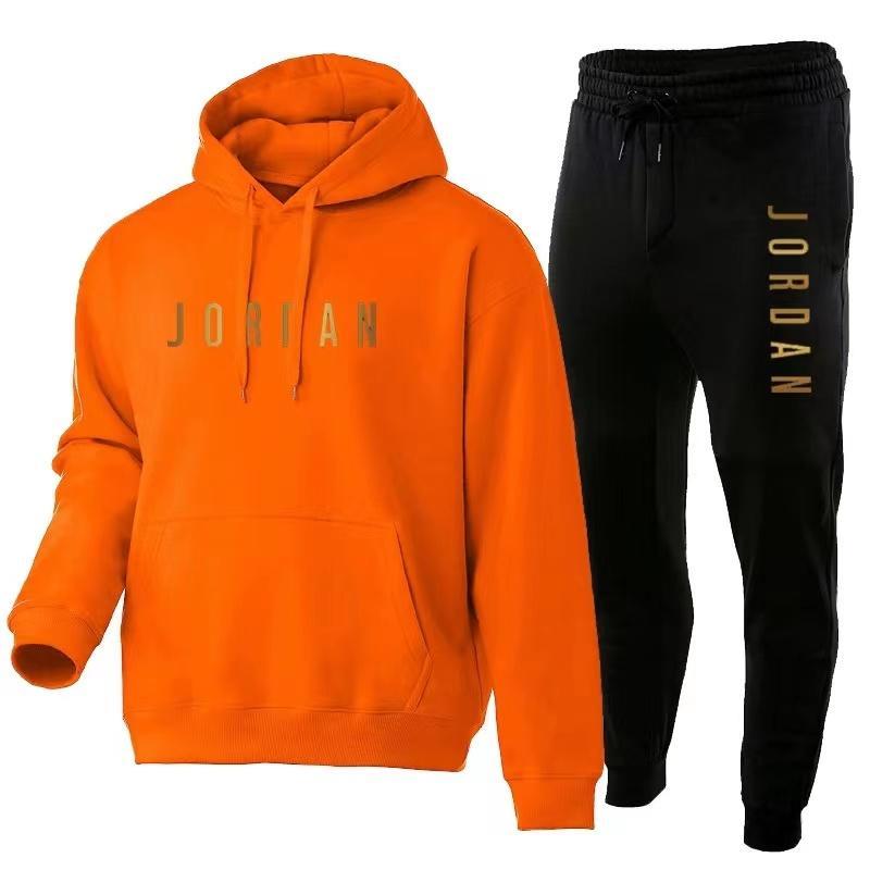 Fashion men's and women's casuahoodie suit autumn and winter plus fleece printcoathoodie sweatshirt