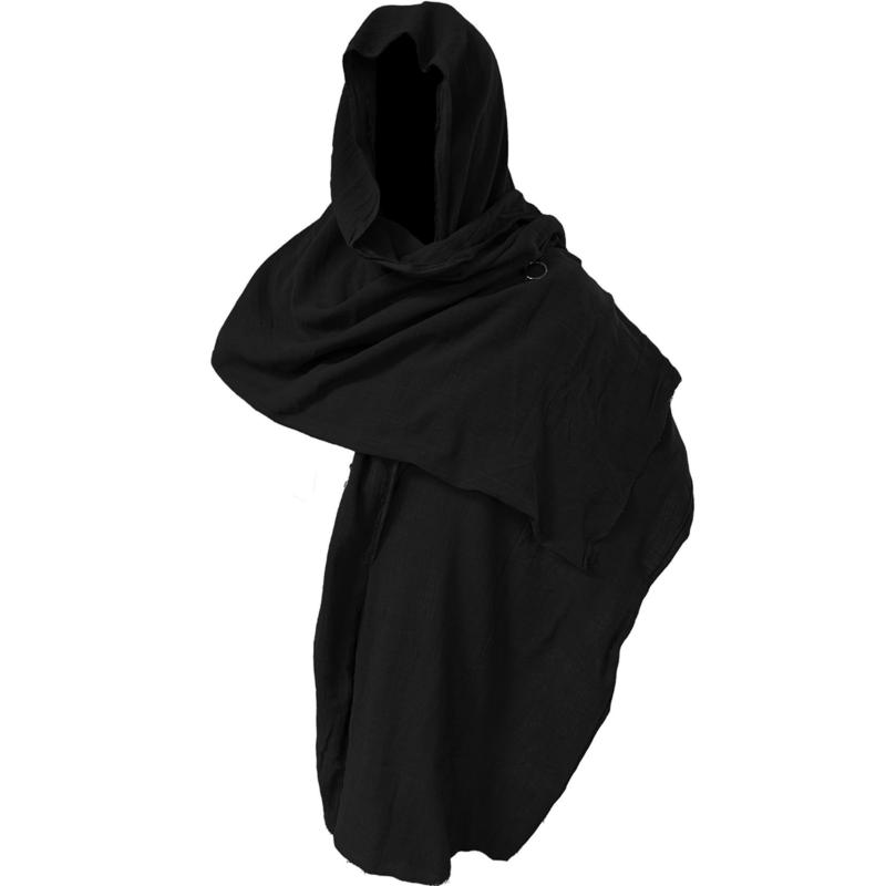 Men's Stylish Shawl Cape, Halloween Costume, Comfy Cowl Cloak for Men Cotton Menswear