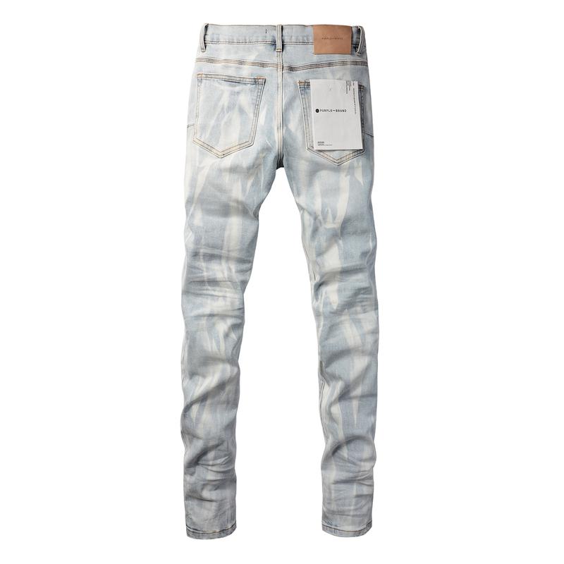 Purple brand Men's Jeans Casual Comfort Holes Fashionable Straight Skinny Slim Fit Jeans, Ripped Stretch Jeans Denim Pants