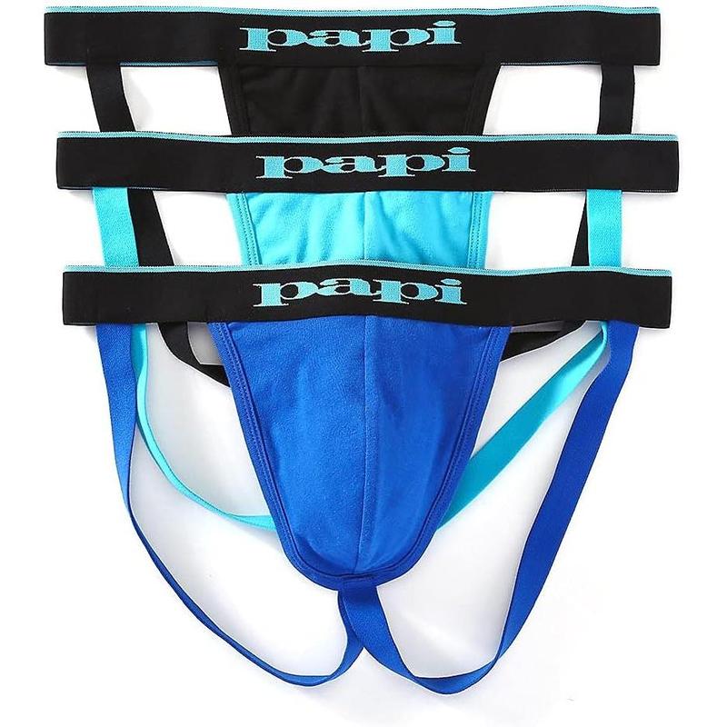 Men's Cotton Stretch Jock Strap 3-Pack of Underwear