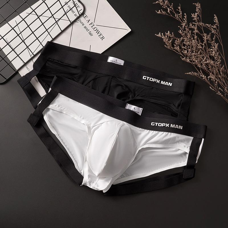 GTOPX GTOPX Sexy Men's Hollow-Out Boxers – Black and White Solid Color Design, Fashionable and Trendy- Menswear Underwear Human